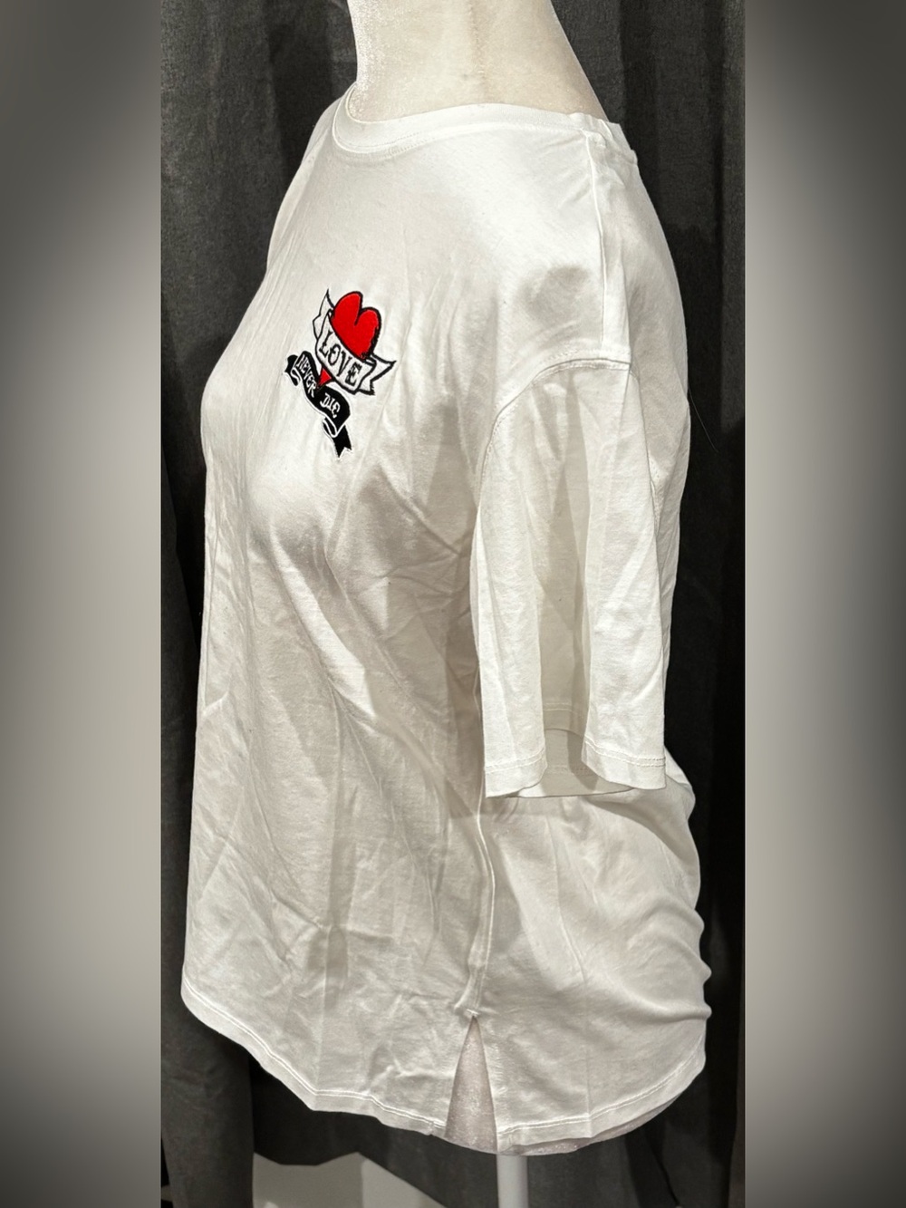 Sandro Paris "Eden Love Never Die" White Cotton T-Shirt Medium Casual Designer - Picture 5 of 13